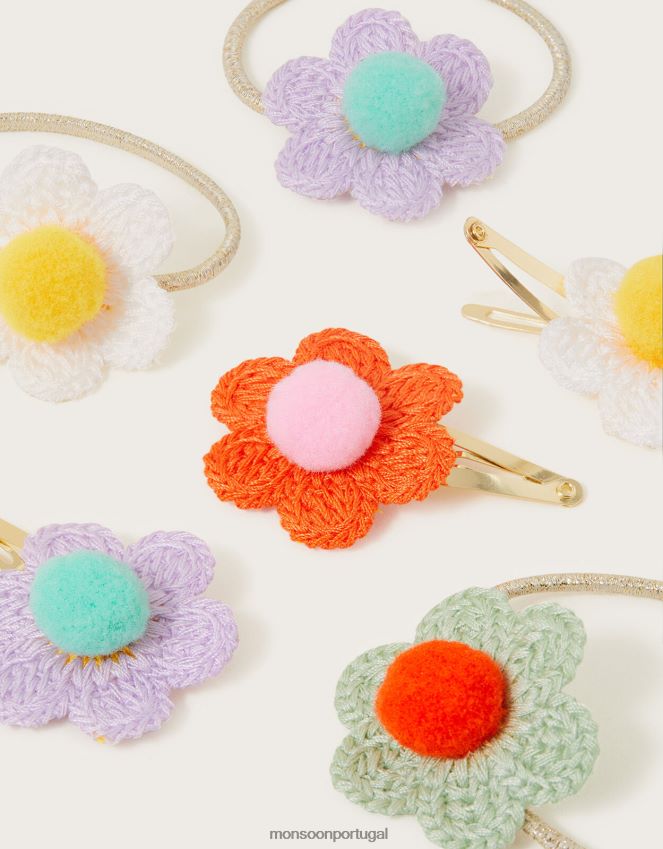 acessório acessório de cabelo flor de crochê pacote com 8 Monsoon garota à moda RPLH8F2581
