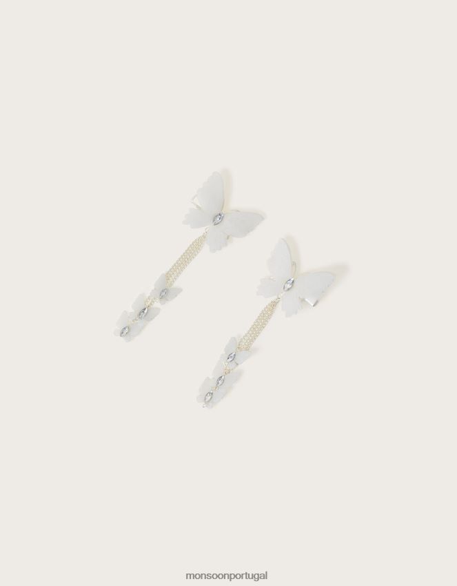 acessório conjunto de dois grampos de cabelo borboleta em cascata Monsoon garota gracioso RPLH8F2545