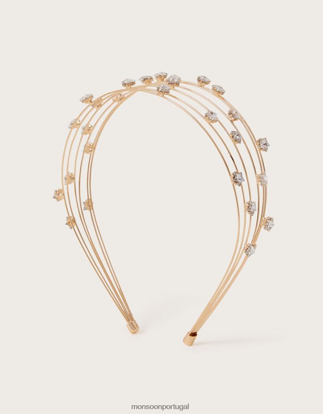 acessório faixa de cabeça multifio stardust Monsoon garota à moda RPLH8F2828