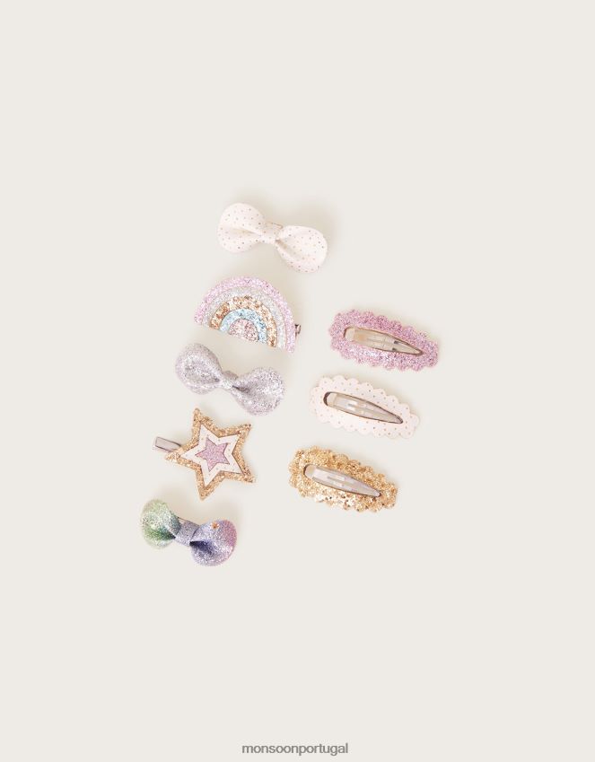 acessório grampos de cabelo com glitter novidade pacote com 8 Monsoon garota quente RPLH8F2462