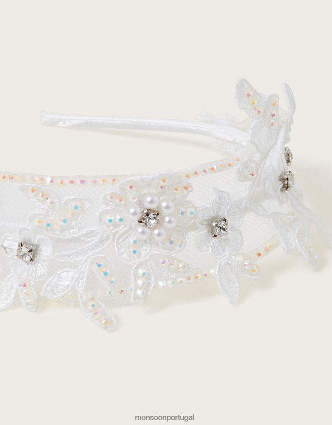 acessório tiara de dama de honra floral embelezada Monsoon garota à moda RPLH8F2544