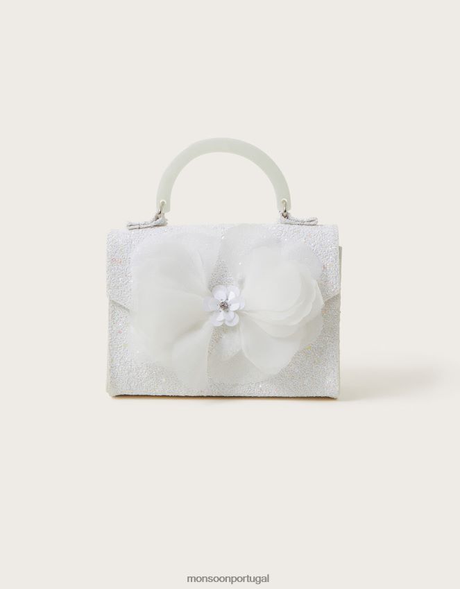 acessório bolsa com alça perolada flor cancan Monsoon garota à moda RPLH8F2577