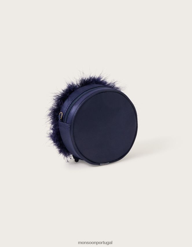 acessório bolsa redonda flor de pena loralie Monsoon garota à moda RPLH8F1791