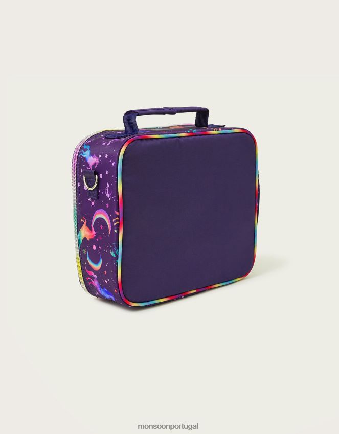 acessório lancheira de lantejoulas unicórnio Monsoon garota moda RPLH8F2531