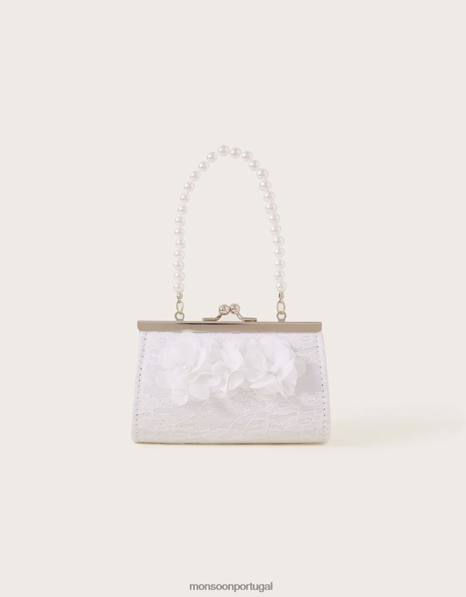 acessório mini bolsa flor renda dama de honra Monsoon garota à moda RPLH8F2564