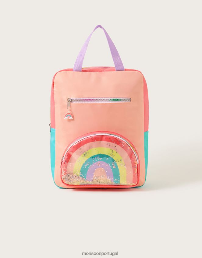 acessório mochila arco-íris colorblock Monsoon crianças moda RPLH8F2495