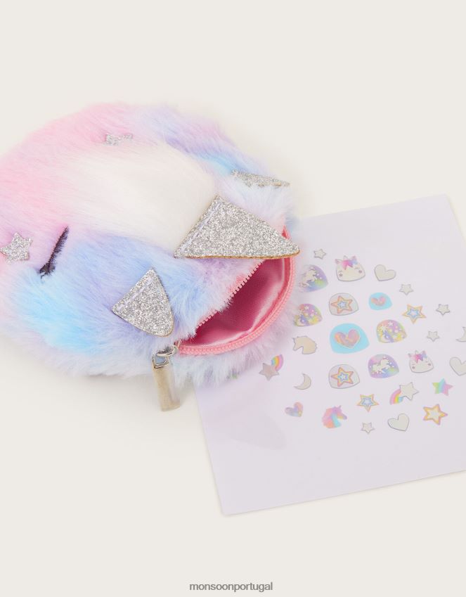 acessório adesivos de unhas e bolsa de unicórnio Monsoon crianças gracioso RPLH8F2523