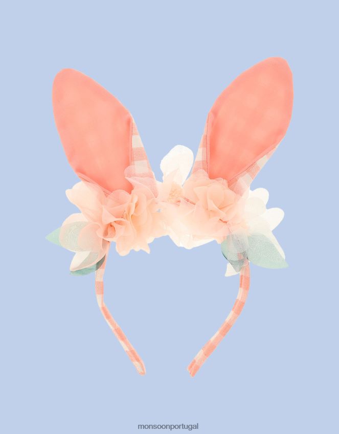 acessório meri meri orelhas de coelho de algodão embelezadas Monsoon crianças à moda RPLH8F2592