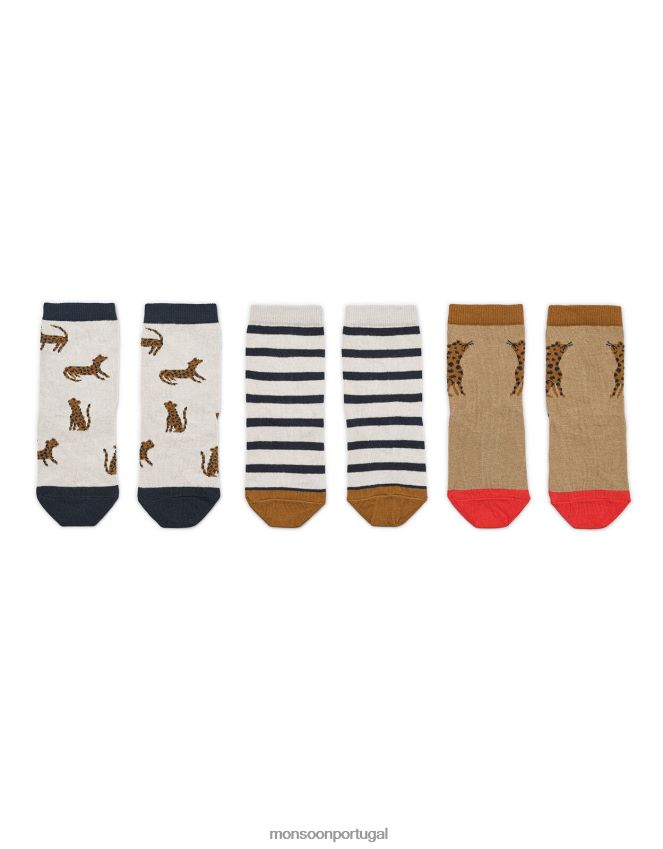 acessório Conjunto de três meias com estampa de leopardo Liewood Silas Monsoon crianças multi RPLH8F2468