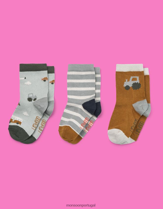 acessório Conjunto de três meias com estampa de veículo Liewood Silas Monsoon crianças multi RPLH8F2623