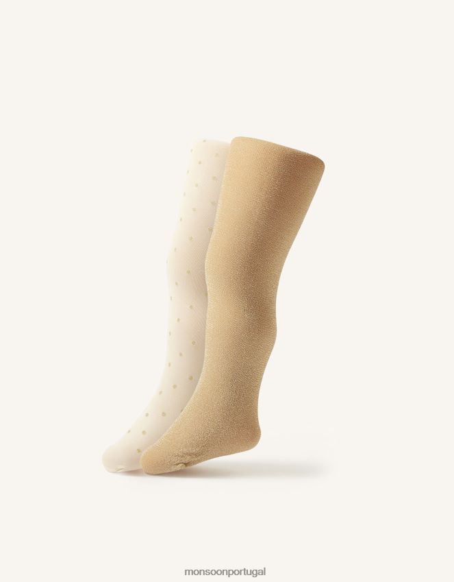 acessório conjunto apertado com brilho e glitter para bebê Monsoon garota ouro RPLH8F2608