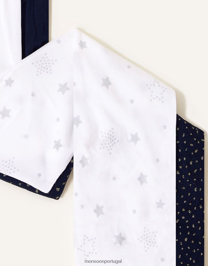 acessório conjunto de duas meias star sparkle Monsoon garota multi RPLH8F2691