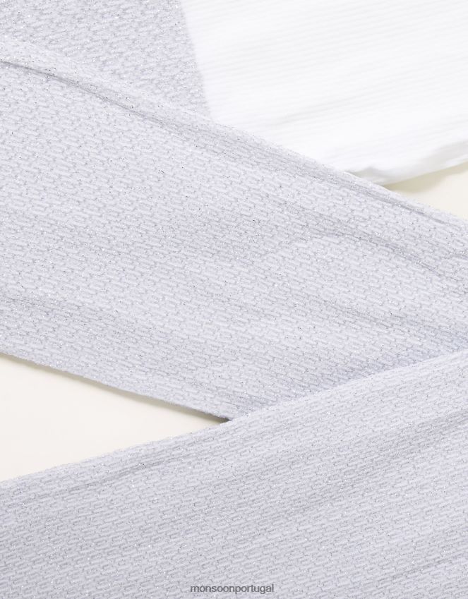 acessório meia-calça annette brilhante Monsoon garota branco RPLH8F2717