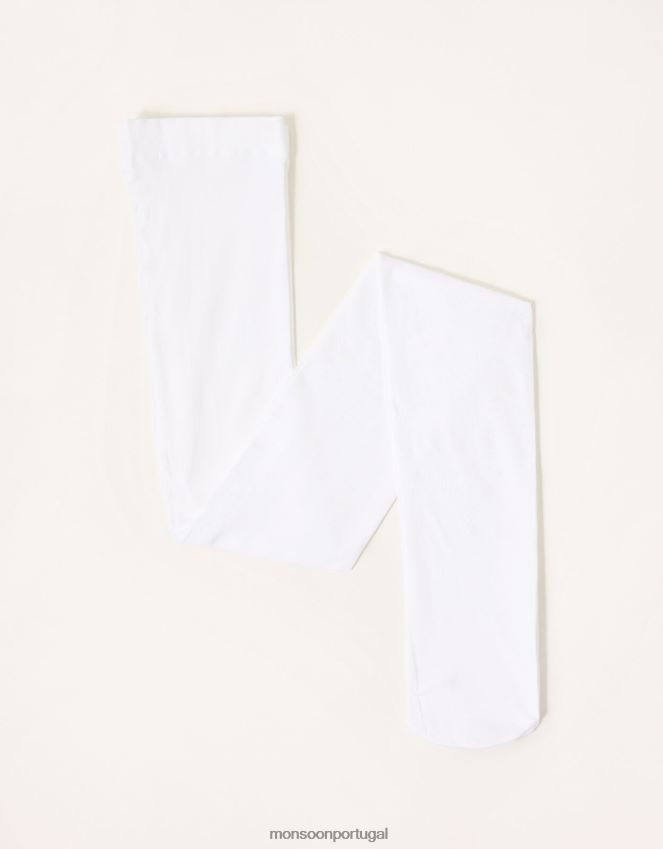 acessório meia-calça barroca com glitter borboleta Monsoon garota branco RPLH8F2674