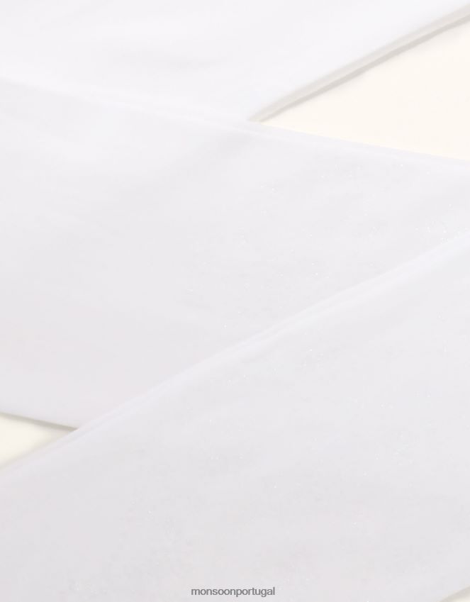 acessório meia-calça barroca com glitter borboleta Monsoon garota branco RPLH8F2674