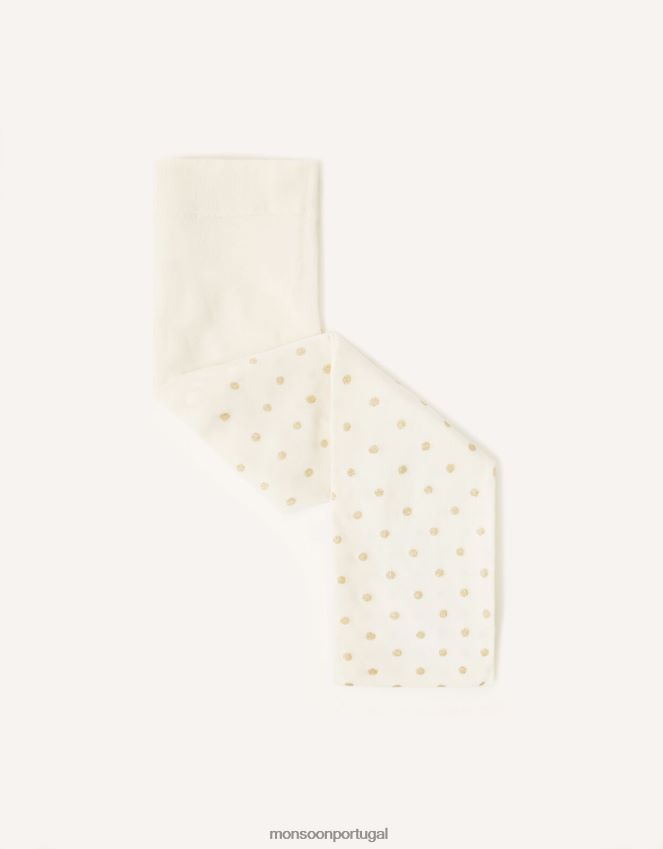 acessório meia-calça bebê com glitter Monsoon garota ouro RPLH8F2645