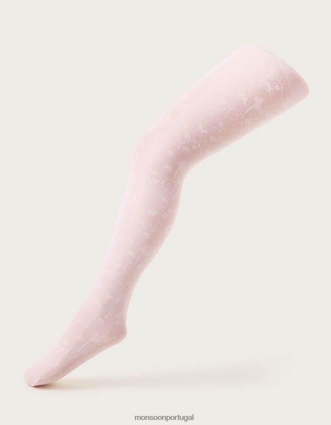 acessório meia-calça borboleta rendada Monsoon garota rosa RPLH8F2855