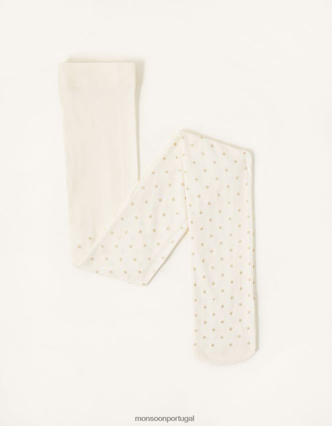 acessório meia-calça com glitter Monsoon garota ouro RPLH8F2444