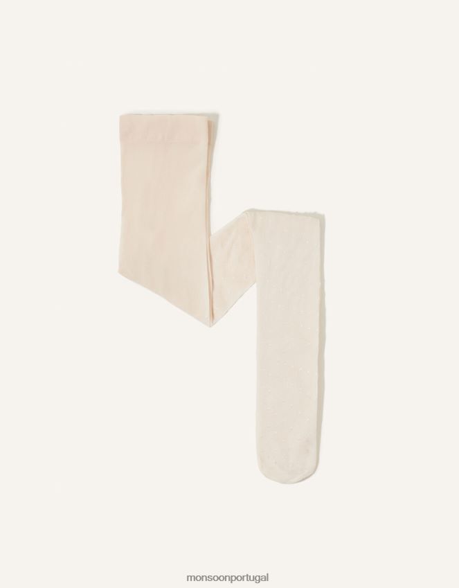 acessório meia-calça de noiva para bebê Monsoon garota marfim RPLH8F2722