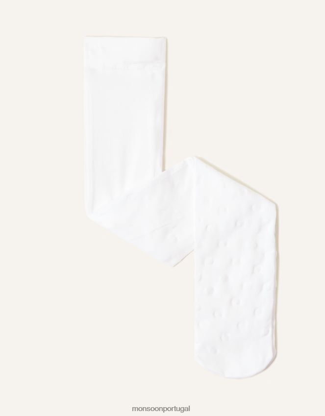 acessório meia-calça de nylon com glitter e coração para bebê Monsoon garota branco RPLH8F2670