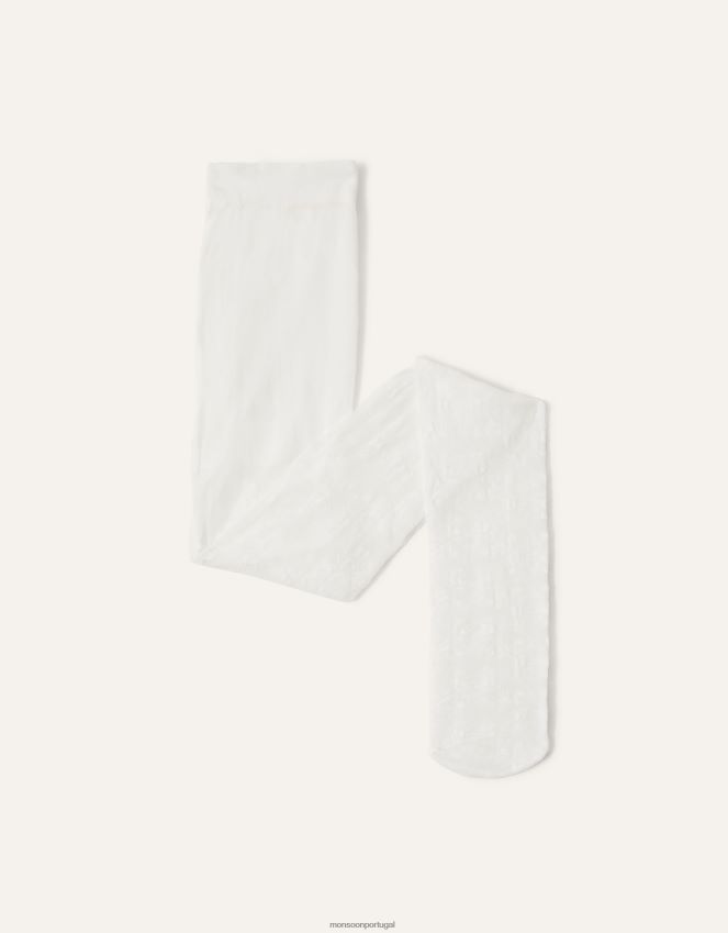 acessório meia-calça florida Monsoon garota branco RPLH8F2588