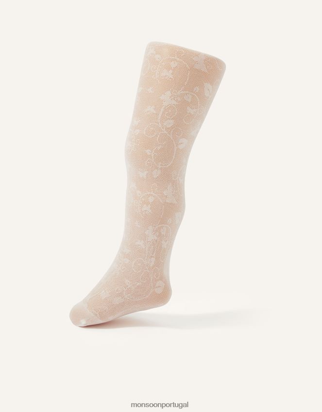 acessório meia-calça rendada borboleta bebê Monsoon garota branco RPLH8F2586