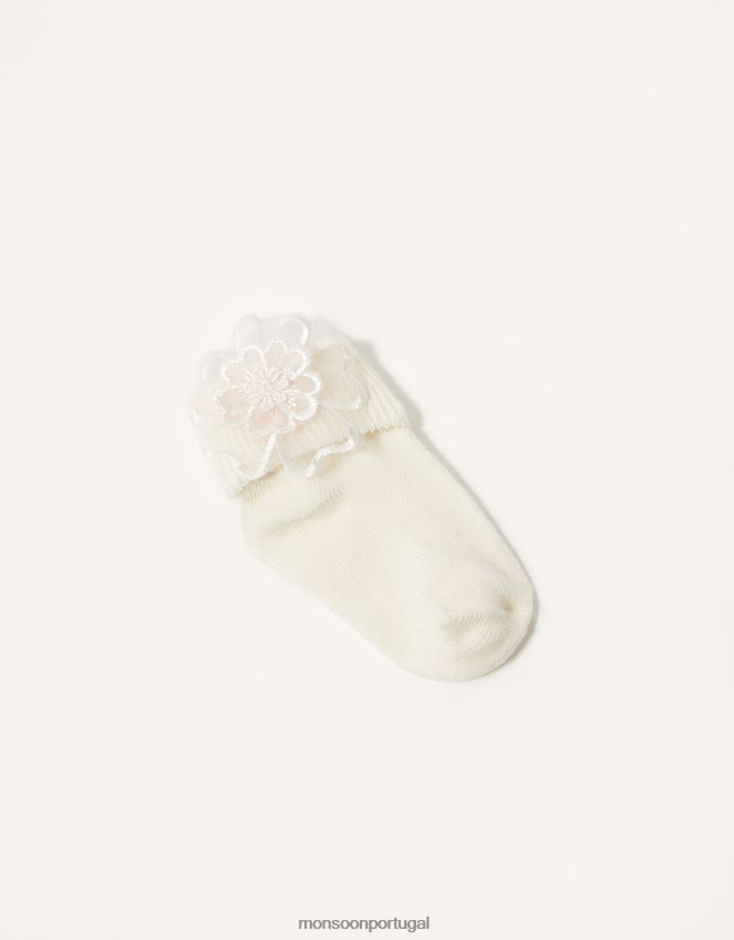 acessório meias de flores para bebê Monsoon garota rosa RPLH8F2684