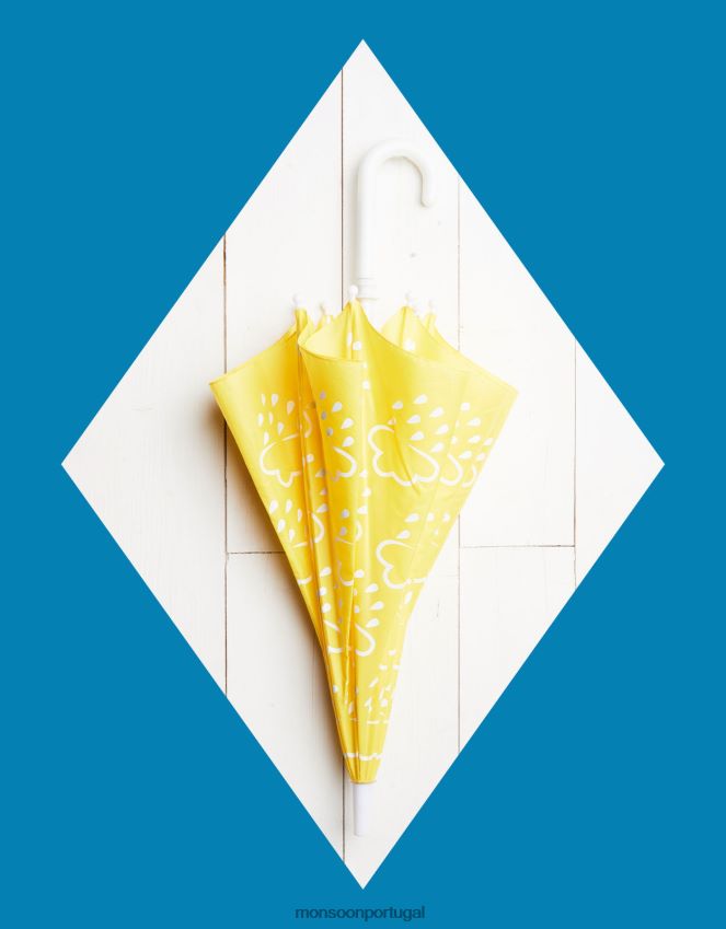 acessório guarda-chuva revelador de cores de grama e ar Monsoon crianças amarelo RPLH8F2478