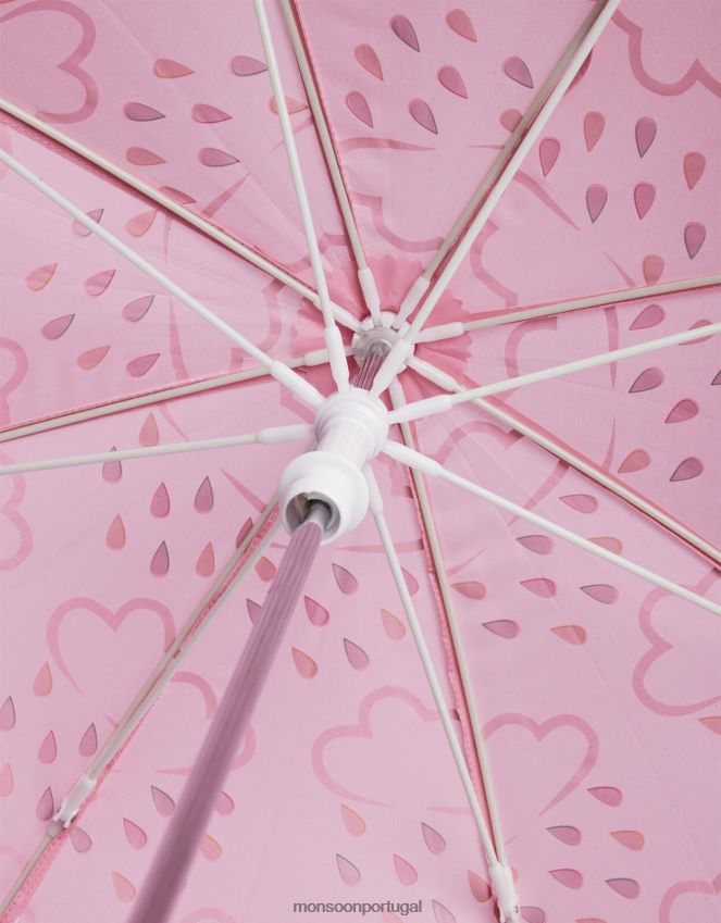 acessório guarda-chuva revelador de cores de grama e ar Monsoon crianças rosa RPLH8F2480