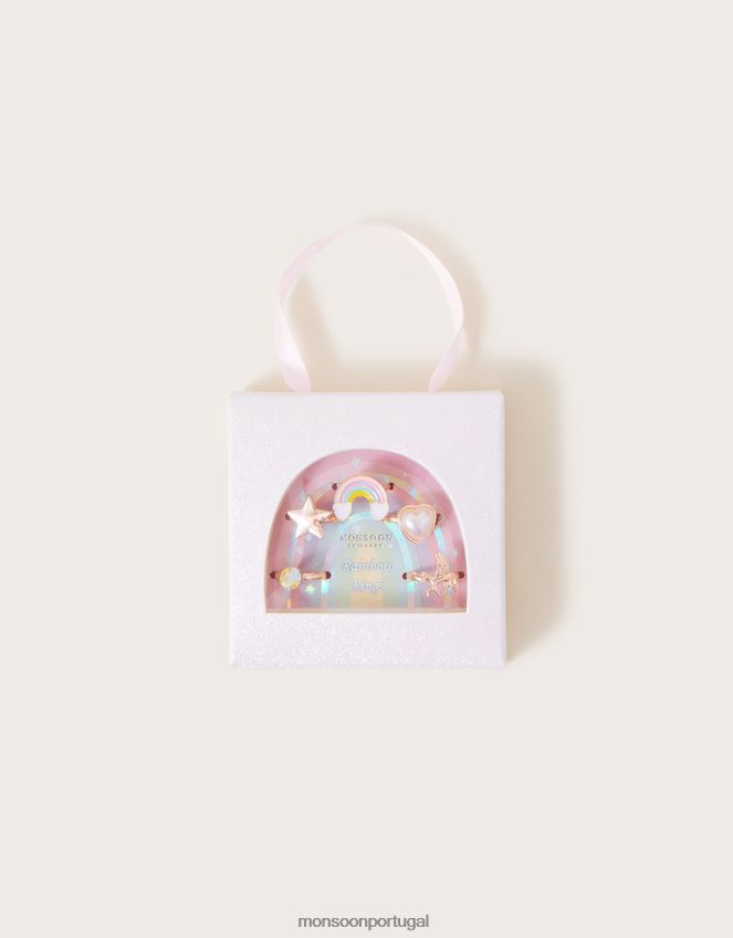 acessório anéis arco-íris pacote com 5 Monsoon garota moda RPLH8F1672