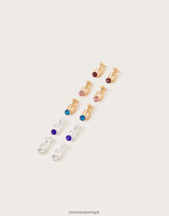 acessório brincos de joias com 5 unidades Monsoon garota à moda RPLH8F1623