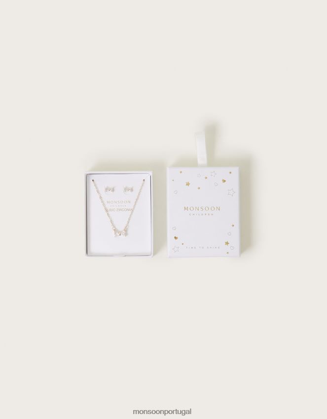 acessório conjunto de joias com arco de zircônia cúbica Monsoon garota moda RPLH8F2410