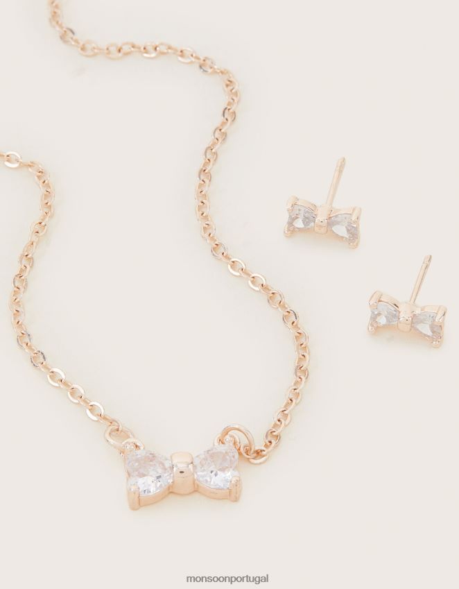 acessório conjunto de joias com arco de zircônia cúbica Monsoon garota moda RPLH8F2410