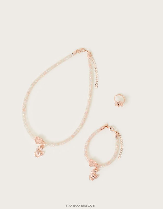 acessório conjunto de joias envoltas em unicórnio Monsoon garota à moda RPLH8F2506
