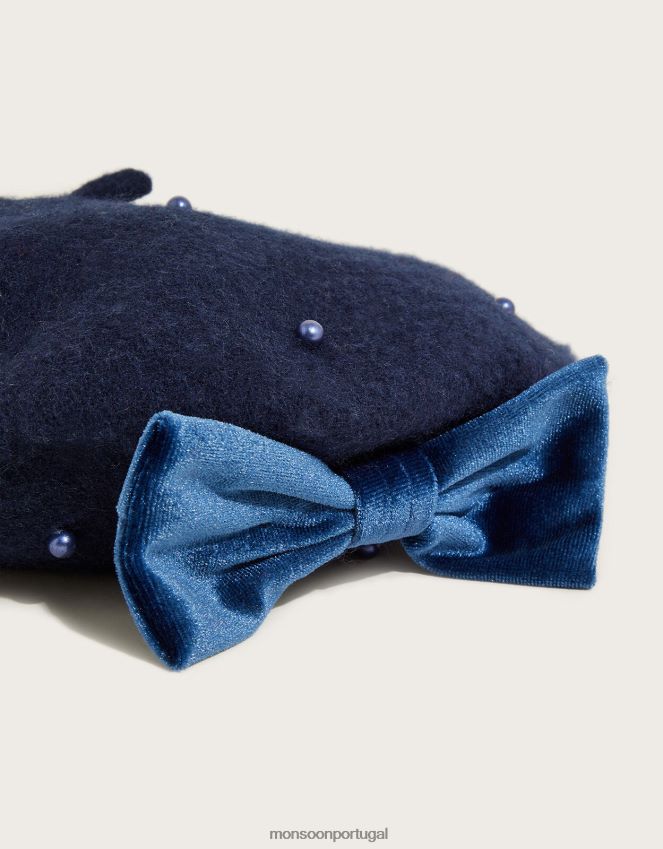 acessório boina emily pérola Monsoon crianças azul-marinho) RPLH8F2626