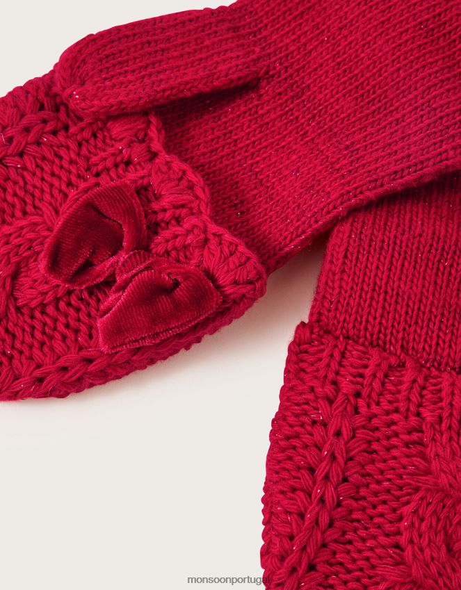 acessório luvas com tampa de arco Monsoon crianças vermelho RPLH8F2438