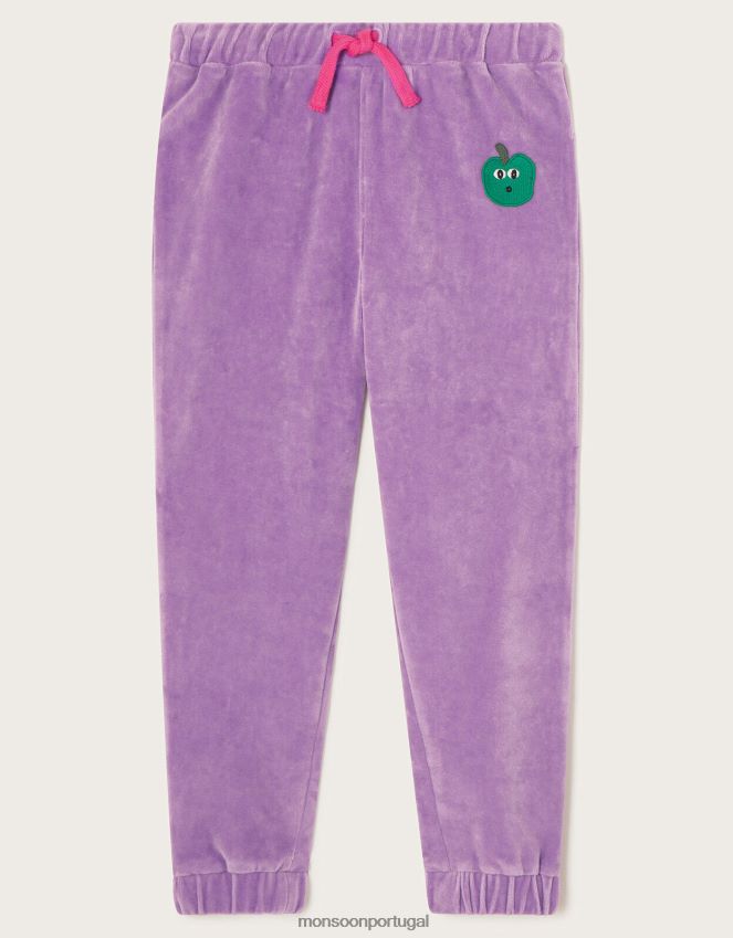 roupas calça jogger em veludo Monsoon garota roxo (lilás) RPLH8F1658