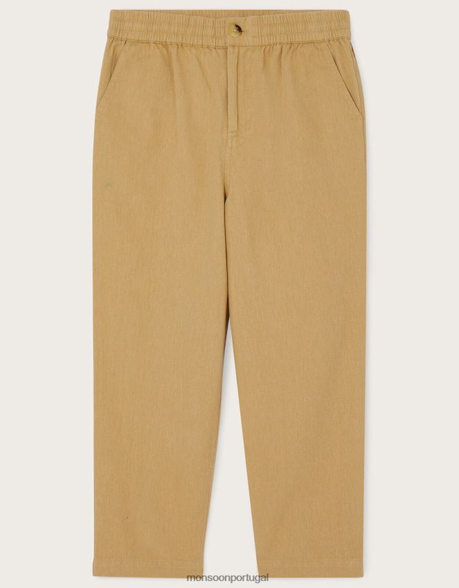 roupas calças cáqui afuniladas Monsoon garoto Pedra natural) RPLH8F2241
