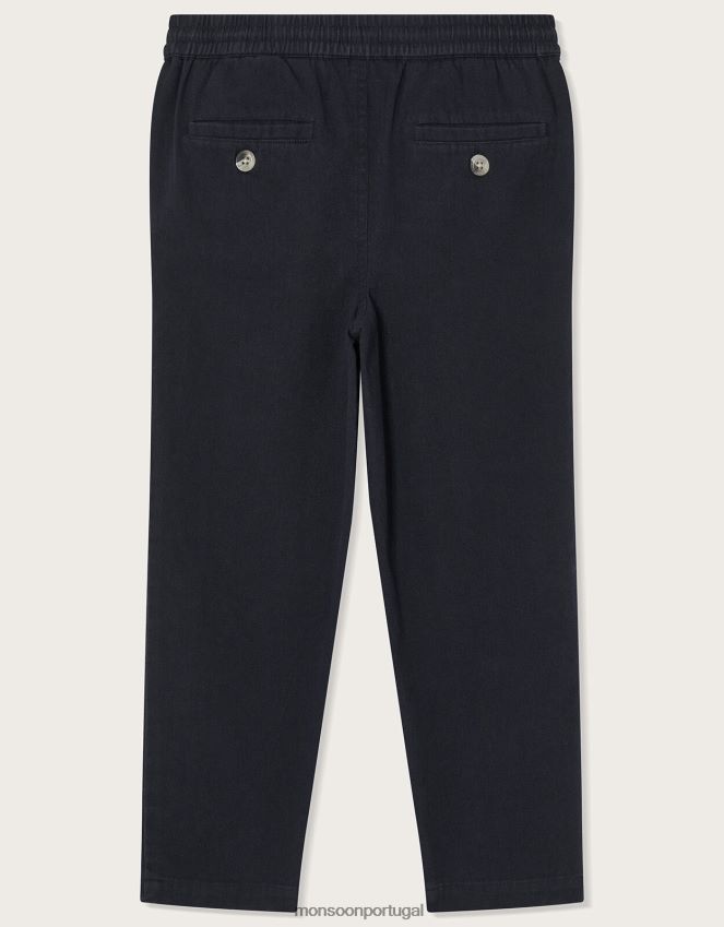 roupas calças cáqui afuniladas Monsoon garoto azul-marinho) RPLH8F2243