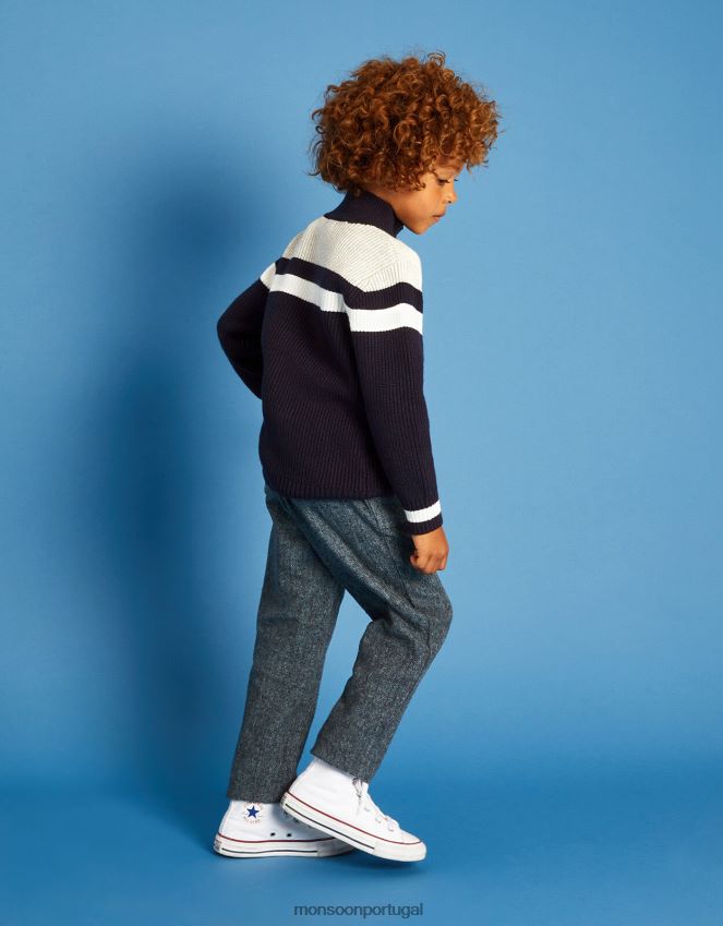 roupas calças espinha de peixe Monsoon garoto cinza RPLH8F2221