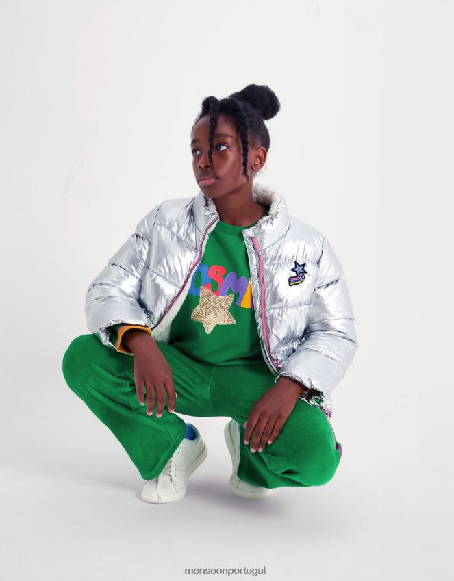 roupas joggers esportivos de veludo Monsoon garota verde RPLH8F1630