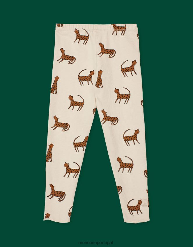 roupas legging Liewood Marie com estampa de leopardo Monsoon crianças creme RPLH8F1971