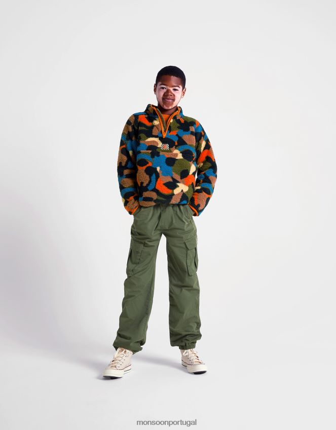 roupas vestir calças cargo Monsoon crianças verde (cáqui) RPLH8F2212