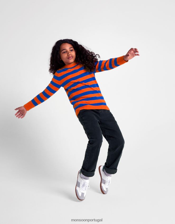 roupas vestir jeans Monsoon crianças preto RPLH8F1683