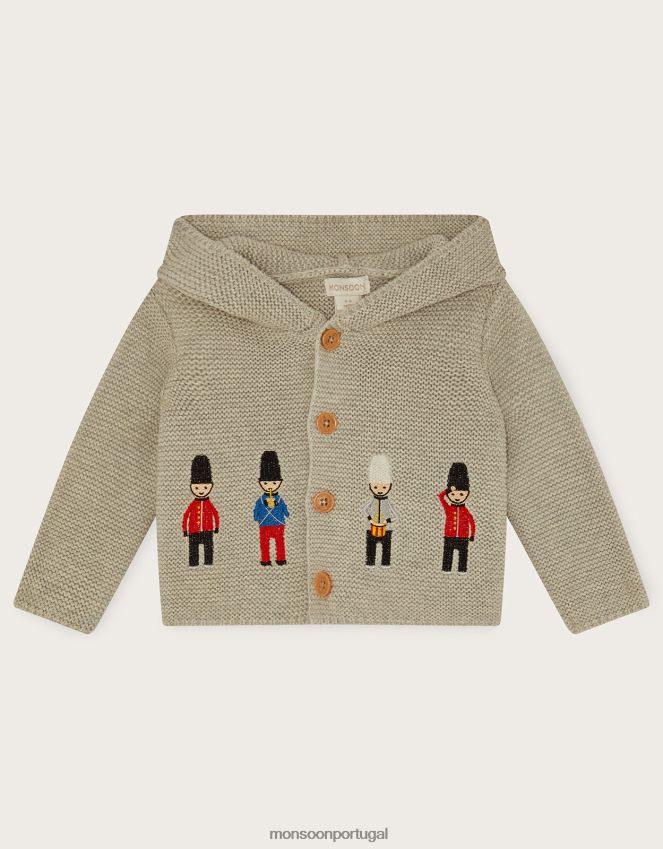 roupas cardigã de crochê londrino Monsoon crianças cinza RPLH8F2198