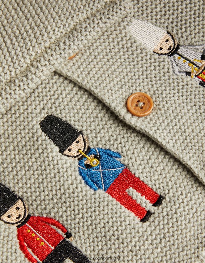 roupas cardigã de crochê londrino Monsoon crianças cinza RPLH8F2198