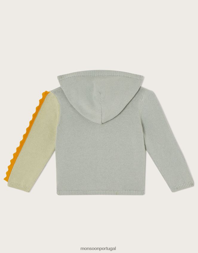 roupas cardigan recém nascido com capuz de crocodilo Monsoon crianças verde RPLH8F2283