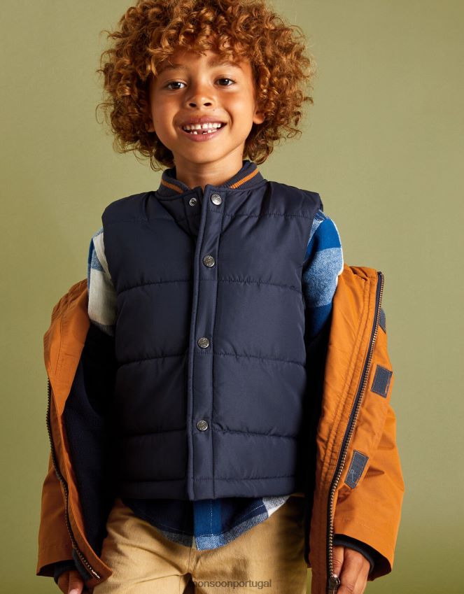 roupas Casaco parka 2 em 1 Monsoon garoto marrom RPLH8F2220