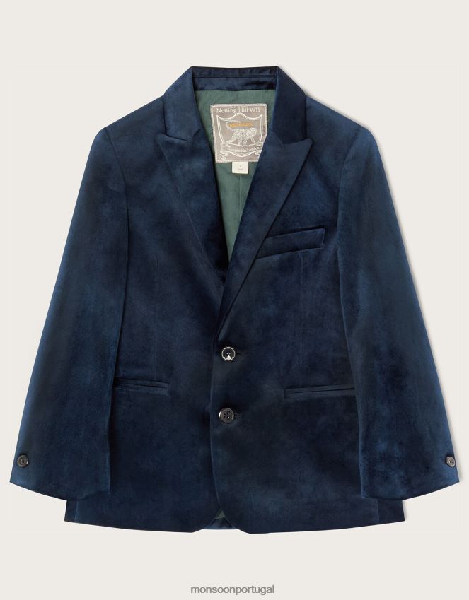 roupas blazer inteligente de veludo Monsoon garoto azul-marinho) RPLH8F2770