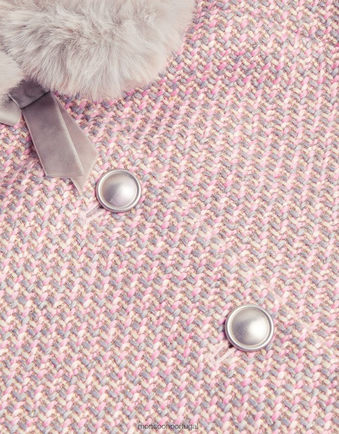 roupas capa de tweed para bebê Monsoon garota cinza RPLH8F2084